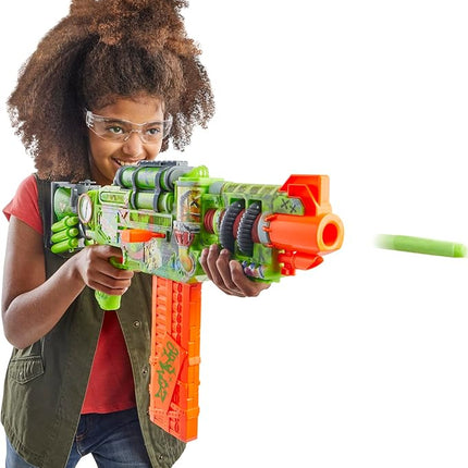 Nerf Zombie Corrupter Dart Blaster, 22 Nerf Elite Darts, 18 Dart Clip, Dart Storage, Bolt Action, Outdoor Games, Ages 8+