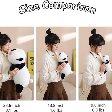 SQEQE Weighted Panda Plush, Weighted Panda Stuffed Animal, Cute Plushies Soft Bear Pillow Toy Gift for Kids Adults 23.6 Inch, 3.1 Lbs