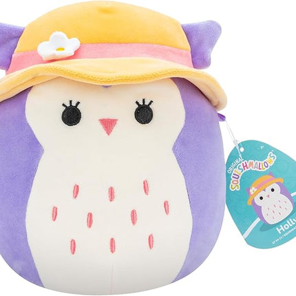 Squishmallows Original Plush 19cm Holly The Purple Owl with Sun Hat - Official Jazwares Plush Toy