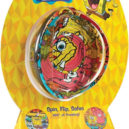 Spin Flip Puzzle: Spongebob Graffiti, 12 Rings, 3D Puzzle, Challenging, Fun, Interactive Brain Teaser for Kids and Adults, Stimulates Creativity