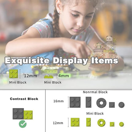 Mini Building Blocks Foldable Bamboo Panda Tea Shop Creative Construction Building Toy 860 Pcs Mini Bricks for Boy Girl Age 7+(Panda)