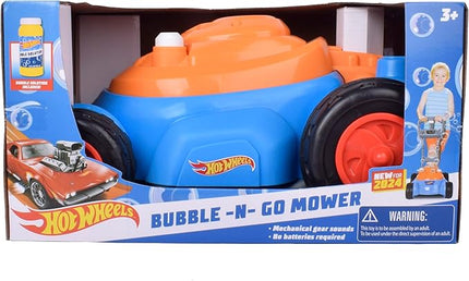 Hot Wheels™ Bubble Lawn Mower for Toddlers, Bubble Blowing Machines, Indoor/Outdoor Gardening Toy, Birthday Gift for Prechool Girls and Boys, No Batteries Required, Includes Bubble Solution, 2+