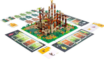 Dotted Games Monkey Palace: A Lego Board Game - Build Your Way to Victory Brick by Brick! Fun Family Brick-Building Game for Kids & Adults, Ages 10+, 2-4 Players, 45 Minute Playtime