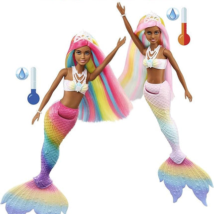 Barbie Dreamtopia Doll, Rainbow Magic Mermaid with Rainbow Hair & Light Brown Eyes, Water-Activated Color-Change Feature on Hair & Tail