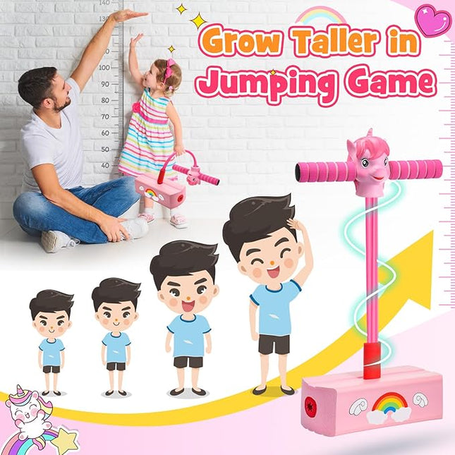 CUUGO LET'S GO! CG Jumping Promotes Growing Taller- Pogo Stick Foam Pogo Jumper for Kids, Toys for 3-12 Year Old Boys Girls Outdoor Toys Indoor Toys Fun Gifts Christmas Stocking Stuffers Gifts