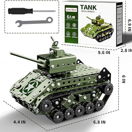 Lucky Doug STEM Building Projects Model Army Tank Set - 284 Pieces STEM Project Building Toys for Kids Ages 8-12, Assembly Science Kit Educational Toys Gift for Kids Boys 7 8 9 10 11 12-16 Years Old