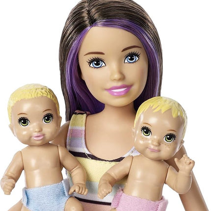 Barbie Skipper Babysitters Inc Dolls & Playset, Nap 'n Nurture Nursery, Skipper Doll, Baby Doll, Crib & 10+ Accessories, Working Toy Bouncer