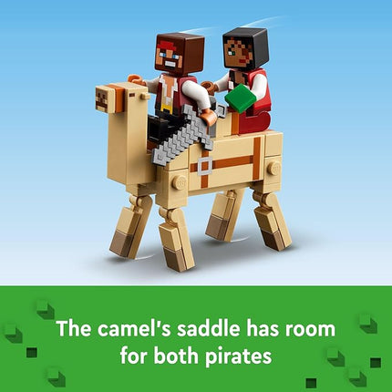 LEGO Minecraft The Pirate Ship Voyage, Boat Toy Playset for Kids with Squid, Camel and Pirate Figures, Pirate Toy Building Set for Action Role-Play, Minecraft Gift for 8 Year Old Boys and Girls, 21259
