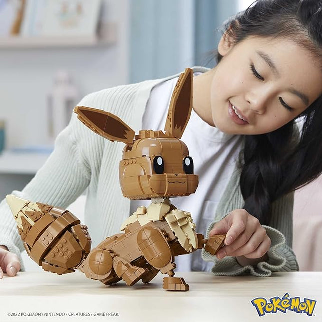 MEGA Pokémon Building Toys Set Jumbo Eevee with 824 Pieces, Articulated and Poseable, 11 Inches Tall, for Kids