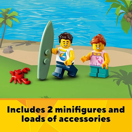 LEGO Creator 3 in 1 Surfer Beach House with 2 Minifigures and Dolphin Figure, Transforms from Surf Shack to Lighthouse to Pool House, Great Building Toy Set for Kids, Girls, and Boys Ages 8+, 31118