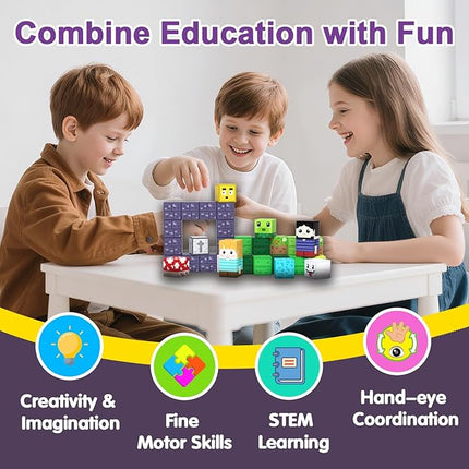 150 PCS Magnetic Building Blocks for Kids, Montessori Magnetic Toys, Build Zombie Island Set, STEM Toddler Sensory Building Blocks for Boys Girls 3 4 5 6 7 8 9 10th Birthday Gift
