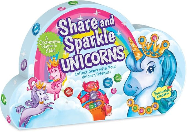 Peaceable Kingdom Share and Sparkle Unicorns Cooperative Strategy Game for Families and Kids Ages 4 & Up