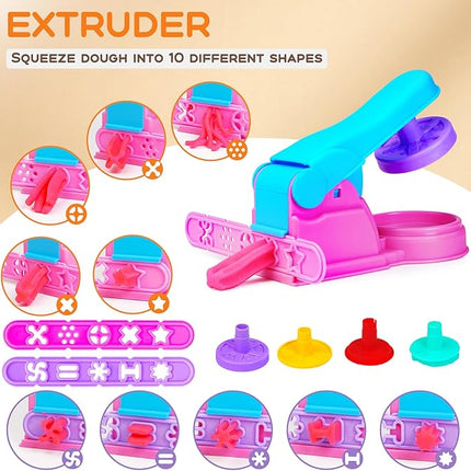 Dough Tool Sets for Kids Toddlers,Cute Playdough Accessories with Rolling Pin Dough Mat Storage Box,Party Pack Toys for Kids Age 2-4 3-5 4-8,Educational Toys Gift for Birthday Christmas Boys Girls