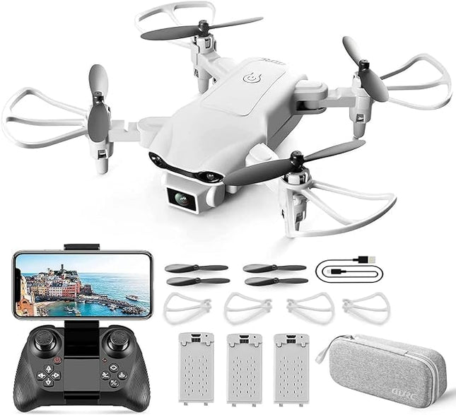 4DV9 Mini Drone with 1080P HD Camera for Kids FPV Live Video RC Quadcopter for Adults Beginners Toys Gifts,Altitude Hold, Waypoints Functions,One Key Start,3D Flips,3 Batteries,Gray