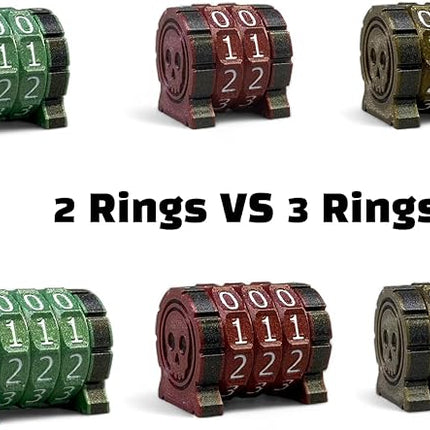 Life Counter Health Tracker for Board Games, TTRPGs, and Card Games with Skull Symbol, Compatible with MTG, 2 Blue Wheels with White Numbers