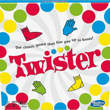 Hasbro Twister Party Classic Board Game for 2 or More Players,Indoor and Outdoor Game for Kids 6 and Up,Packaging May Vary
