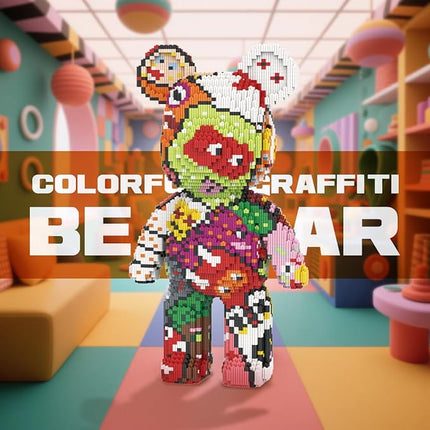 DAHONPA Graffiti Bear Micro Building Blocks Set (6950 Pieces), Gift for Adults and Kids