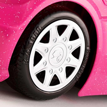 Barbie Playset with Sparkly Pink 2-Seater Toy Convertible Car Featuring Glam Details & Fashion Doll in Sundress & Sunglasses (Amazon Exclusive)