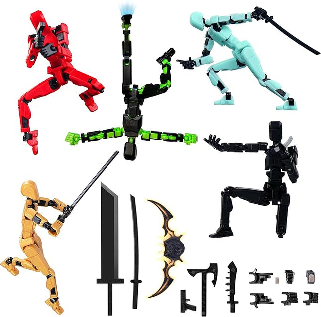 T13 Model13 Action Figure,Magnetic Travel Toys for Kids, Lucky 13 Movable Figures,Multiple Gestures and Play Styles,Tabletop Decorations and Gifts for Gaming Enthusiasts. (Multicolor)