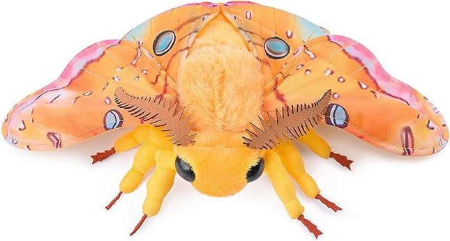 Head Hawkmoth Plush, Simulation Hawkmoth Stuffed Animals -10 inches, Moth Plushie Model Collction, for Moth Lovers, Kids, Yellow, M