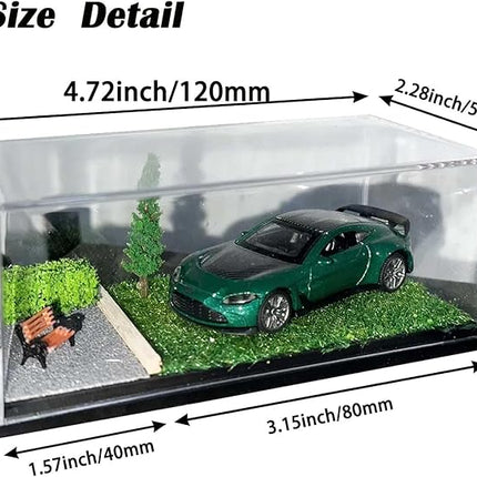 1/64 Scale Street Diorama Display Case- Clear Storage Case with Realistic Urban Road Scene for Hot Wheels, Matchbox & 1:64 Model Cars- Diecast Toy Garage-Summer