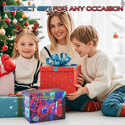 Remote Control Car Spider Rc Cars New Upgraded Strip Lights and Headlights Car Toys Double-Sided 360° Rotating Rc Truck for Boys Girls Birthday Gift (Red)