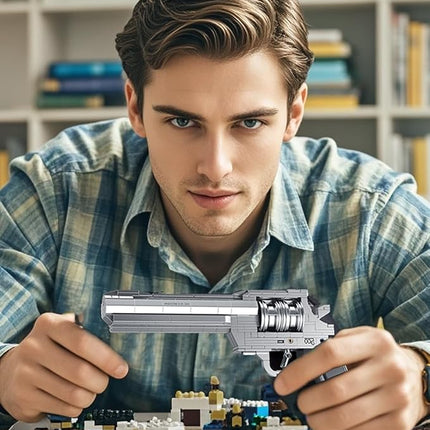 1:1 Revolver Building Blocks Gun Sets - 428 PCS Model Guns Collection Toy Building Bricks Sniper Set Shootable - Simulation Militarily Toy Lovers for Kids and Adults Gift