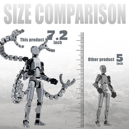 Already Assembled T13 Action Figure Accessories,T13 Multi-Jointed Movable,for Collectors Desktop Decorations t-13 Movability 3D Printed Toys (Blue, 7.2 Inch)