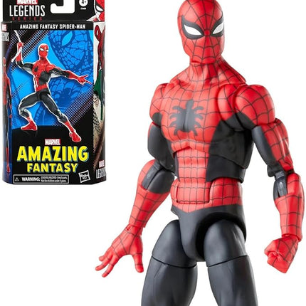 Spider-Man Marvel Legends Series 60th Anniversary Amazing Fantasy 6-inch Classic Comics Action Figures for 4+ Years, 9 Accessories