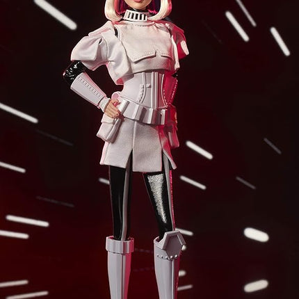 Barbie Collector Star Wars Stormtrooper x Doll (~12-inch) in Black and White Fashion and Accessories, with Doll Stand and Certificate of Authenticity