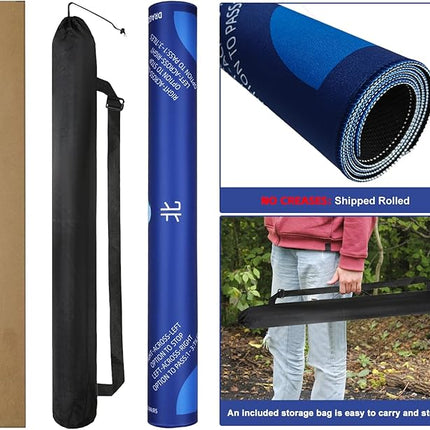 Mahjong Mat, No Creases Mahjong Mat for Table, 31.5x31.5 Inch Anti Slip Noise Reduction Mah jongg Mat, Mahjong Gifts with Carrying Bag, Mahjong Table Mat for Dominoes, Poker, Card, Board Games (Blue)