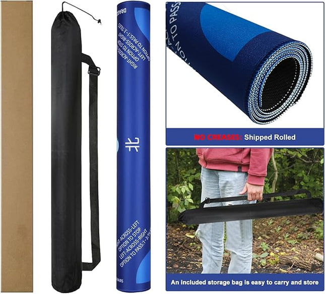 Mahjong Mat, No Creases Mahjong Mat for Table, 31.5x31.5 Inch Anti Slip Noise Reduction Mah jongg Mat, Mahjong Gifts with Carrying Bag, Mahjong Table Mat for Dominoes, Poker, Card, Board Games (Blue)