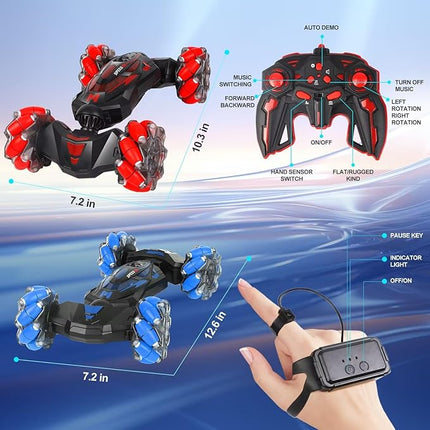 Remote Control Car, Gesture Sensing RC Stunt Car, 4WD Offroad for Rotating, 2.4 Ghz Remote Control and Hand Controlled Twist Cars,Transform RC Cars, Toy Presents for Boys and Girls Age 6-13