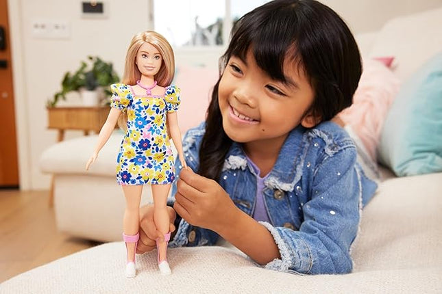 Barbie Fashionistas Doll #208 with Down Syndrome Wearing Floral Dress, Created in Partnership with The National Down Syndrome Society