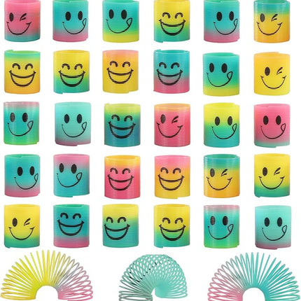 24 Pack Spring Rainbow Magic Fidget Stress Coil Mini Springs Bulk Toys for Party Favor Carnival Prize Birthday Goodie Bag Stuffers for Kids Boys Girls… (24)