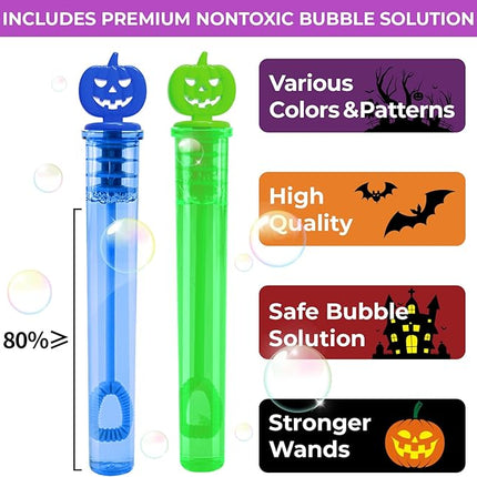 400PCS Halloween Party Favor, Halloween Bubble Wands for Kids, Halloween Trick or Treat Toys, Goodies Bag Fillers, Pinata Fillers, Mini Bubble Wands for Party Supplies