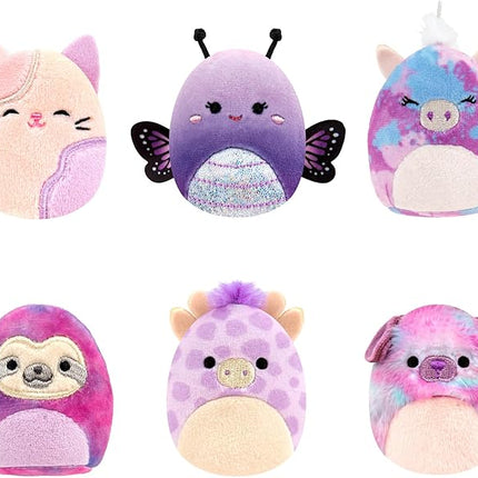 Squishville by Original Squishmallows Purple Pals Squad Plush - Six 2-Inch Squishmallows Plush Including Bashira, Mollie, Carlota, Patrick, Rida, and Jazzy - Toys for Kids