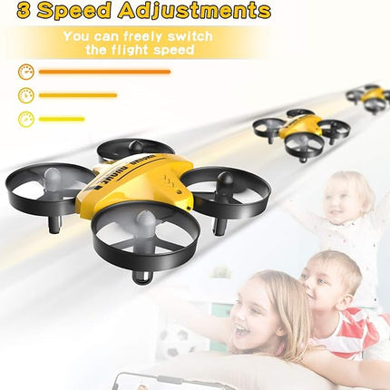 Mini Drone, Hand Operated & RC Nano Quadcopter for Kids & Beginners Indoor, with 3 Batteries, Throw to Go, Flips, Obstacle Avoidance, Children's Day Gift & Christmas Gift for Boys Girls -Yellow