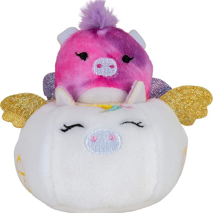 Squishville by Squishmallows Maribel in Plane & Willow in Carriage Two 2” Soft Mini-Squishmallow Butterfly and Tie-dye Pegasus Plush, Plush Carriage and Plane Vehicles Irresistibly Soft Colorful Plush
