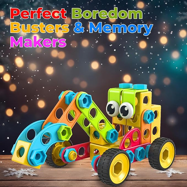 Contixo ST3 Kids Toys - 223 PCs 3D Building Blocks STEM Construction Playboards Creativity, Imagination, Recreational, Educational for Children Toddler, 3+ Year Old Boys and Girls