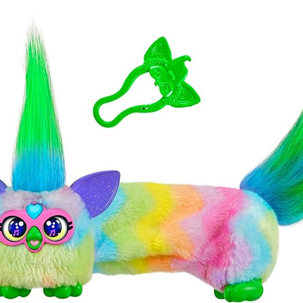 FURBY DJ Furblets Can-Dee-Swirl Mini Electronic Plush Toy with Funny Stretchable Sound Effects & Music, Speaks Furbish, Pink, Blue & Purple