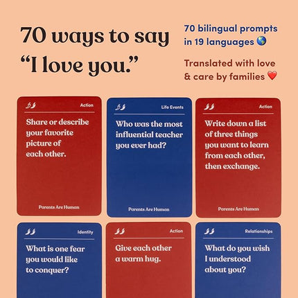 Parents Are Human, Get to Know Each Other Better, Parents, Families, Teens & Kids Relationship Building, Light & Deep Questions, 70 Questions & Activity Cards, English + Traditional Chinese
