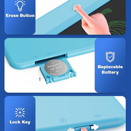 bravokids 10 Inch LCD Writing Tablet for Kids, Erasable Drawing Tablet for Toddlers, Doodle Board for Boys, Learning Painting Pads Toys, Christmas Birthday Gifts for 3 4 5 6 Years Old Girls