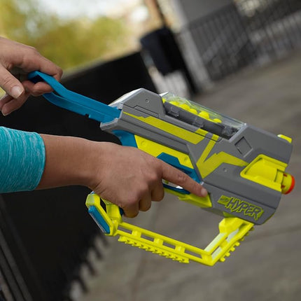 Nerf Hyper Fuel-20 Blaster, 20 Nerf Hyper Rounds, Up to 110 Fps Velocity, Hopper Fed, 20-Round Capacity, Easy Reload, Eyewear Included,Multicolor