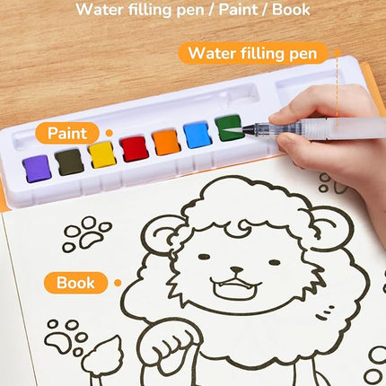 JoyCat Paint with Water Coloring Books for Toddlers, Watercolor Painting Sets for Kids Ages 3-5 4-8, Arts and Crafts Drawing Activities Toy Birthday Gift for Boys Girls (Common Knowledge)