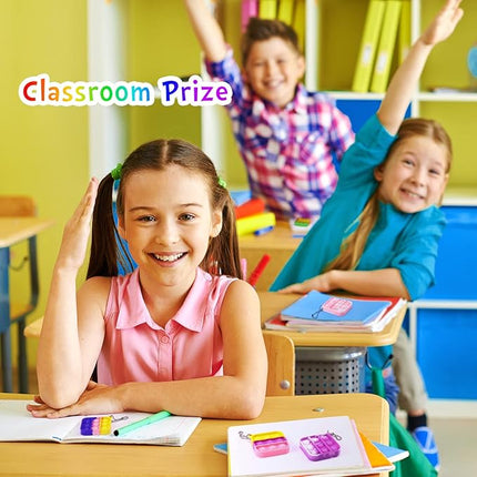 Kids Party Favors Fidget Toys Bulk 30 Pack Mini Pop Fidget Keychain Its Birthday Party Favors for Kids 4-8,8-12 Small Valentines Classroom Prizes It Student Gifts for Students Goodie Bag Stuffers