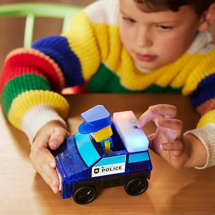 MAGNA-TILES Police Station 35-Piece Magnetic Construction Set, The Original Magnetic Building Brand