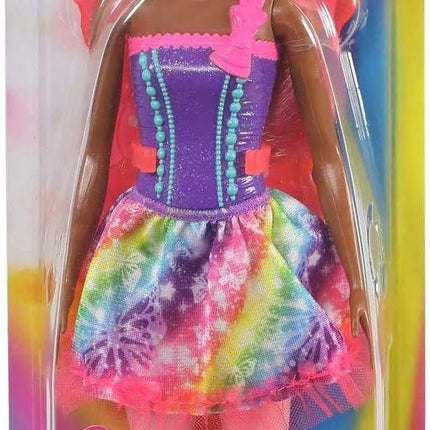 Barbie Dreamtopia Fairy Fashion Doll & Accessories, Pink Hair with Removable Skirt, Headband & Wings