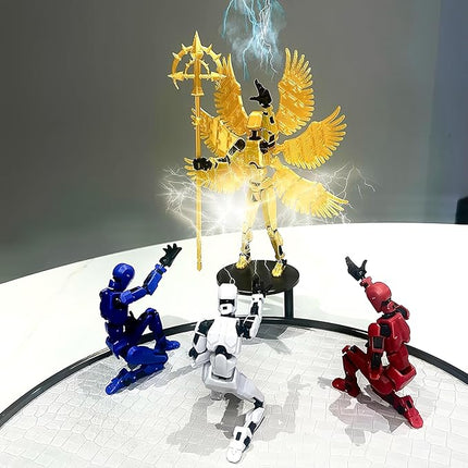 2 Packs T13 Action Figure Set (Assembly Completed) - Titan 13 Robot Movable, 3D Printed Articulated, Full Body Mechanical Doll - Christmas Birthday Gift for Kids Adult (R+G)