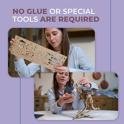 UGEARS 3D Wooden Puzzles for Adults - Windstorm Dragon 3D Puzzle - Mechanical Model Kits for Adults to Build - DIY Building Set Gifts for Fathers Day - 320 Pcs